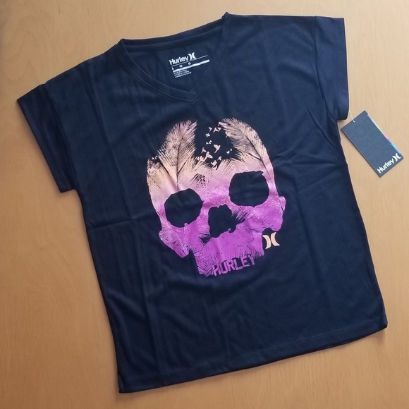 Hurley Tops - Hurley V Short Sleeve Skull Tee